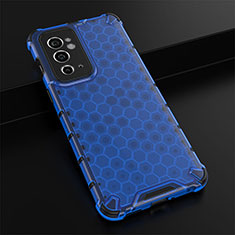 Silicone Transparent Frame Case Cover 360 Degrees AM3 for OnePlus 9RT 5G Blue