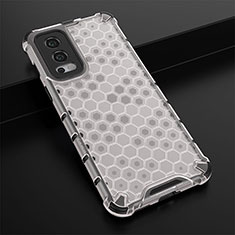 Silicone Transparent Frame Case Cover 360 Degrees AM3 for OnePlus Nord 2 5G White