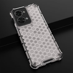 Silicone Transparent Frame Case Cover 360 Degrees AM3 for OnePlus Nord 2T 5G White