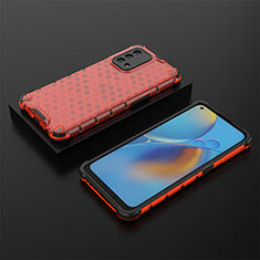 Silicone Transparent Frame Case Cover 360 Degrees AM3 for Oppo A74 4G Red