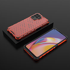 Silicone Transparent Frame Case Cover 360 Degrees AM3 for Oppo A94 4G Red
