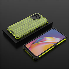 Silicone Transparent Frame Case Cover 360 Degrees AM3 for Oppo F19 Pro Green