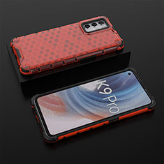 Silicone Transparent Frame Case Cover 360 Degrees AM3 for Oppo K9 Pro 5G Red