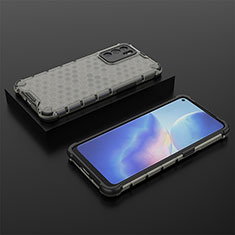 Silicone Transparent Frame Case Cover 360 Degrees AM3 for Oppo Reno6 5G Black