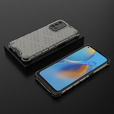 Silicone Transparent Frame Case Cover 360 Degrees AM3 for Oppo Reno6 Lite Black