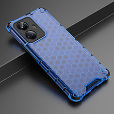 Silicone Transparent Frame Case Cover 360 Degrees AM3 for Realme 10 Pro+ Plus 5G Blue