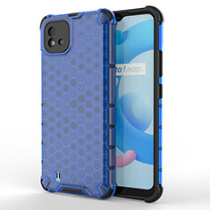 Silicone Transparent Frame Case Cover 360 Degrees AM3 for Realme C20A Blue