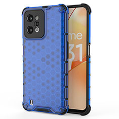 Silicone Transparent Frame Case Cover 360 Degrees AM3 for Realme C31 Blue