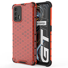 Silicone Transparent Frame Case Cover 360 Degrees AM3 for Realme GT Master 5G Red