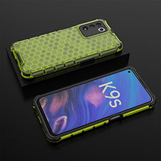 Silicone Transparent Frame Case Cover 360 Degrees AM3 for Realme Q3t 5G Green