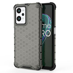 Silicone Transparent Frame Case Cover 360 Degrees AM3 for Realme Q5 5G Black