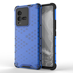 Silicone Transparent Frame Case Cover 360 Degrees AM3 for Vivo iQOO 9T 5G Blue