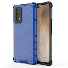 Silicone Transparent Frame Case Cover 360 Degrees AM3 for Vivo iQOO Neo5 5G Blue