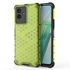 Silicone Transparent Frame Case Cover 360 Degrees AM3 for Vivo T2x 5G Green