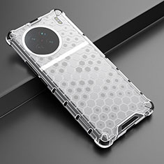 Silicone Transparent Frame Case Cover 360 Degrees AM3 for Vivo X90 5G White