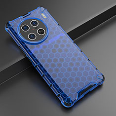 Silicone Transparent Frame Case Cover 360 Degrees AM3 for Vivo X90 Pro+ Plus 5G Blue