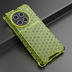 Silicone Transparent Frame Case Cover 360 Degrees AM3 for Vivo X90 Pro+ Plus 5G Green