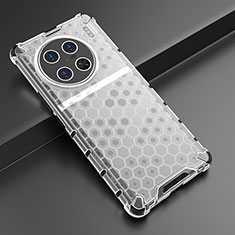 Silicone Transparent Frame Case Cover 360 Degrees AM3 for Vivo X90 Pro+ Plus 5G White