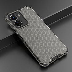 Silicone Transparent Frame Case Cover 360 Degrees AM3 for Vivo Y16 Black