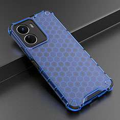 Silicone Transparent Frame Case Cover 360 Degrees AM3 for Vivo Y16 Blue