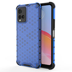 Silicone Transparent Frame Case Cover 360 Degrees AM3 for Vivo Y21e Blue