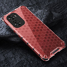 Silicone Transparent Frame Case Cover 360 Degrees AM3 for Xiaomi Mi 11X Pro 5G Red