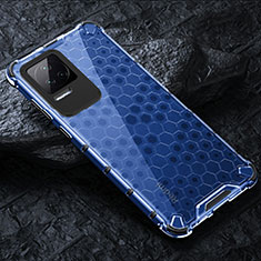 Silicone Transparent Frame Case Cover 360 Degrees AM3 for Xiaomi Poco F4 5G Blue