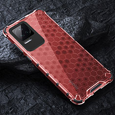 Silicone Transparent Frame Case Cover 360 Degrees AM3 for Xiaomi Redmi K50 Pro 5G Red