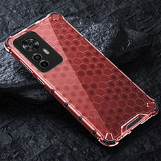 Silicone Transparent Frame Case Cover 360 Degrees AM3 for Xiaomi Redmi K50 Ultra 5G Red