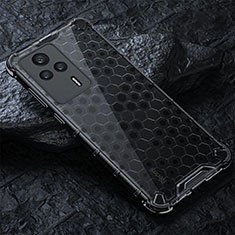 Silicone Transparent Frame Case Cover 360 Degrees AM3 for Xiaomi Redmi K60E 5G Black