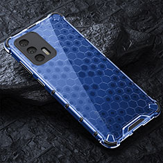 Silicone Transparent Frame Case Cover 360 Degrees AM4 for Realme GT 5G Blue