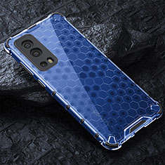 Silicone Transparent Frame Case Cover 360 Degrees AM4 for Vivo iQOO Z3 5G Blue