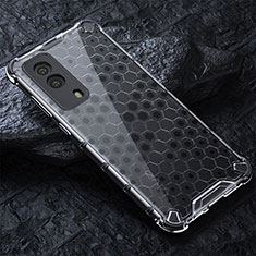 Silicone Transparent Frame Case Cover 360 Degrees AM4 for Vivo iQOO Z5x 5G Gray