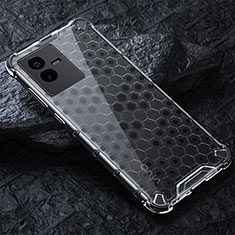 Silicone Transparent Frame Case Cover 360 Degrees AM4 for Vivo iQOO Z6x Gray