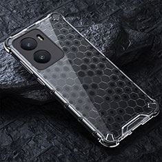 Silicone Transparent Frame Case Cover 360 Degrees AM4 for Vivo Y35m 5G Gray