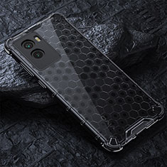 Silicone Transparent Frame Case Cover 360 Degrees AM4 for Vivo Y72t Black