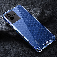 Silicone Transparent Frame Case Cover 360 Degrees AM4 for Vivo Y73t Blue