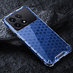 Silicone Transparent Frame Case Cover 360 Degrees AM4 for Xiaomi Redmi K70 5G Blue