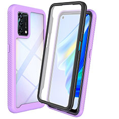 Silicone Transparent Frame Case Cover 360 Degrees for Oppo A95 4G Clove Purple