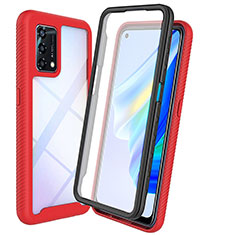 Silicone Transparent Frame Case Cover 360 Degrees for Oppo F19 Red