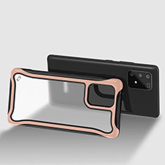 Silicone Transparent Frame Case Cover 360 Degrees for Samsung Galaxy A91 Rose Gold