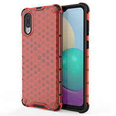 Silicone Transparent Frame Case Cover 360 Degrees for Samsung Galaxy M02 Red