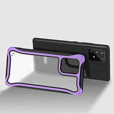 Silicone Transparent Frame Case Cover 360 Degrees for Samsung Galaxy M80S Purple