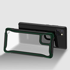 Silicone Transparent Frame Case Cover 360 Degrees for Samsung Galaxy Note 10 Lite Midnight Green