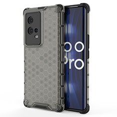 Silicone Transparent Frame Case Cover 360 Degrees for Vivo iQOO 8 Pro 5G Black