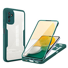 Silicone Transparent Frame Case Cover 360 Degrees MJ1 for Samsung Galaxy A04s Green