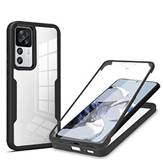 Silicone Transparent Frame Case Cover 360 Degrees MJ1 for Xiaomi Mi 12T Pro 5G Black