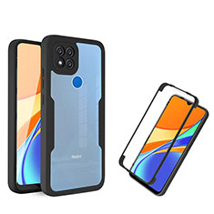 Silicone Transparent Frame Case Cover 360 Degrees MJ1 for Xiaomi POCO C3 Black