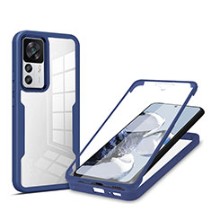 Silicone Transparent Frame Case Cover 360 Degrees MJ1 for Xiaomi Redmi K50 Ultra 5G Blue