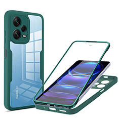 Silicone Transparent Frame Case Cover 360 Degrees MJ1 for Xiaomi Redmi Note 12 Explorer Green